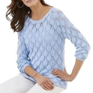 Soft Surroundings Soft Palms Women's Blue Pullover Sweater & Cami Set Size M